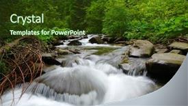  Presentation with river flowing - Slides featuring stone park - mountain river flowing background and a tawny brown colored foreground