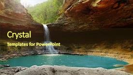  Presentation with illuminated - Audience pleasing slide deck consisting of stone park - waterfall in the mountains illuminated backdrop and a  colored foreground