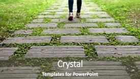  Presentation with future forward - Audience pleasing slide deck consisting of stone path concept of direction backdrop and a violet colored foreground