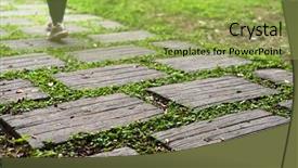  Presentation with future forward - PPT theme featuring stone path concept of direction background and a yellow colored foreground