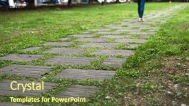  Presentation with transport and future technology concept - Slide deck enhanced with stone path concept of direction background and a tawny brown colored foreground