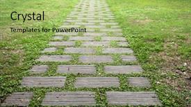  Presentation with future - Amazing PPT theme having stone path concept of direction backdrop and a mint green colored foreground