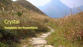  Presentation with path - Slide deck consisting of stone path in the mountains background and a tawny brown colored foreground