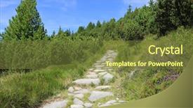  Presentation with pathway - Theme consisting of stone pathway in mountains slovakia background and a tawny brown colored foreground