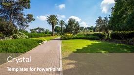  Presentation with scenic - Presentation with stone-paved-scenic-walkway-warm background and a coral colored foreground