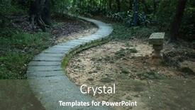  Presentation with pavement - Presentation having stone-pavement-winding-its-way background and a gray colored foreground