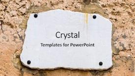  Presentation with plaque - Presentation theme having stone plaque on a house background and a sky blue colored foreground