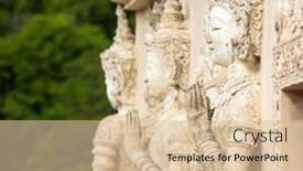  Presentation with stone - Presentation theme with dried corn hanging on outdoor background and a tawny brown colored foreground