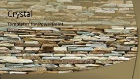  Presentation with brick wall - Presentation enhanced with stone quarry - abstract rough grunge brick wall background and a coral colored foreground