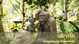  Presentation with religious - Cool new presentation theme with stone ruined arhat statue backdrop and a tawny brown colored foreground
