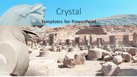  Presentation with world heritage - Slide deck enhanced with stone-sculpture-of-griffin background and a arctic colored foreground