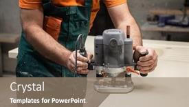  Presentation with furniture - Beautiful slide deck featuring stone-sink-furniture-production-worker backdrop and a coral colored foreground