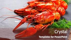 Presentation with lemon - Presentation design having stone slate dark background lobster background and a tawny brown colored foreground