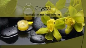  Presentation with spa concept stone - Amazing presentation theme having stone spa and healthcare concept backdrop and a gold colored foreground