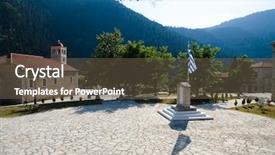  Presentation with ancient greek of stone - Beautiful presentation featuring stone square with greek flag backdrop and a  colored foreground