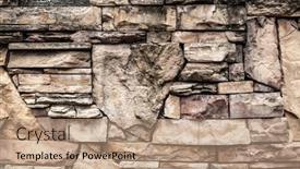  Presentation with stacked stone wall - Presentation theme enhanced with stone-stacked-wall-in-brown background and a coral colored foreground
