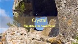  Presentation with rock stone - Beautiful PPT theme featuring stone-staircase-and-hole backdrop and a violet colored foreground