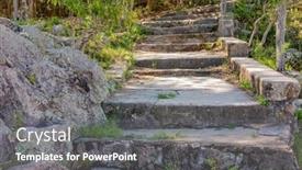  Presentation with stairs - Presentation design having stone-stairs-near-the-house background and a  colored foreground