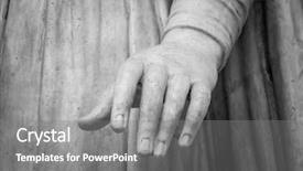  Presentation with stone - Beautiful PPT theme featuring stone statue detail of human backdrop and a gray colored foreground