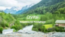  Presentation with green mountains - Cool new presentation theme with stone surface and blurred green backdrop and a seafoam green colored foreground