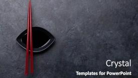  Presentation with japanese food - Beautiful theme featuring stone-table-and-chopsticks backdrop and a dark gray colored foreground