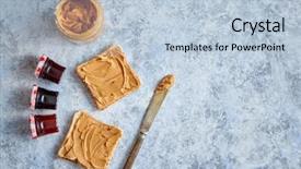  Presentation with fruit jam - Slides enhanced with stone table with small background and a light blue colored foreground