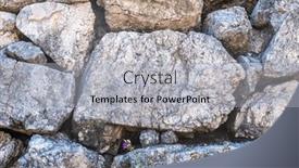  Presentation with rock stone - PPT theme consisting of stone-texture-of-rock-close background and a light gray colored foreground