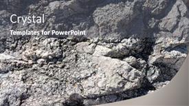  Presentation with rock stone - Presentation theme enhanced with stone-texture-of-rock-formations background and a dark gray colored foreground
