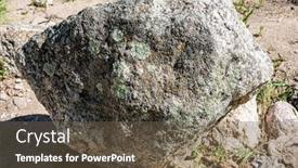  Presentation with rock stone - Slide set featuring stone-texture-of-rock-formations background and a tawny brown colored foreground