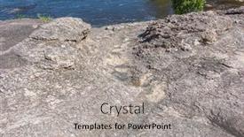  Presentation with rock stone - Presentation theme consisting of stone-texture-of-rock-formations background and a light gray colored foreground