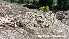  Presentation with rock stone - Presentation theme enhanced with stone-texture-of-rock-formations background and a gray colored foreground