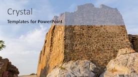  Presentation with ancient - Slide deck enhanced with stone-tower-of-the-old background and a light blue colored foreground