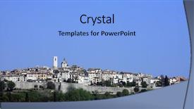  Presentation with refuge - Slides with stone village of saint paul background and a light blue colored foreground