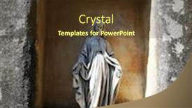  Presentation with virgin mary - Presentation design with stone virgin mary statue background and a tawny brown colored foreground