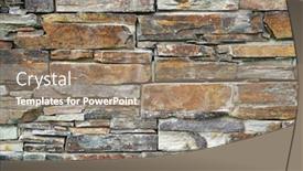  Presentation with stone - Cool new presentation theme with stone-wall-composed-of-stones backdrop and a coral colored foreground