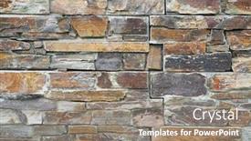 Presentation with shapes - Amazing slides having stone-wall-composed-of-stones backdrop and a gray colored foreground