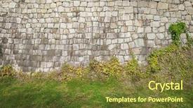  Presentation with castle wall - Audience pleasing PPT layouts consisting of stone wall texture background backdrop and a tawny brown colored foreground