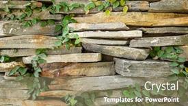  Presentation with moss - Slide deck with stone-wall-with-green-moss background and a coral colored foreground