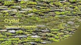  Presentation with ancient greek of stone - Presentation design consisting of stone wall with green moss background and a tawny brown colored foreground