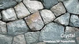  Presentation with stone - Presentation having stone wall background and a gray colored foreground
