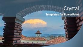  Presentation with tower - Presentation featuring stone-walls-and-tower background and a teal colored foreground