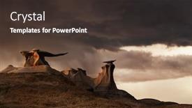  Presentation with rock stone - PPT theme featuring stone-wings-bizarre-rock-formations background and a dark gray colored foreground