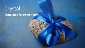  Presentation with stone - Amazing theme having stone-with-a-blue-bow backdrop and a teal colored foreground