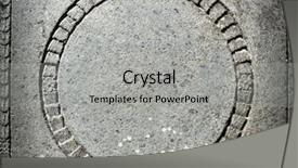  Presentation with stone - PPT theme enhanced with old stones - stone with round carving background and a light gray colored foreground