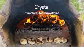  Presentation with baking - Presentation theme having stone wood oven with fire background and a  colored foreground