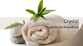  Presentation with spa - Presentation theme having stone zen - spa setting isolated on white background and a mint green colored foreground