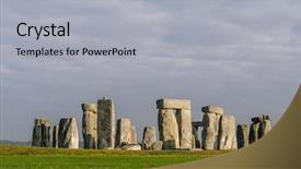  Presentation with stonehenge - Slide deck with stonehenge in wiltshire england uk background and a light gray colored foreground