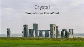  Presentation with stonehenge - Amazing PPT theme having stonehenge in wiltshire england uk backdrop and a light gray colored foreground