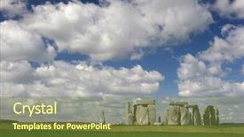  Presentation with blue sky - PPT theme with stonehenge with cloudy blue sky background and a tawny brown colored foreground