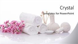  Presentation with base ball field - Colorful slides enhanced with stones and herbal ball pink backdrop and a white colored foreground